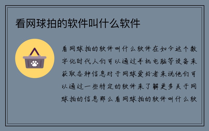 看网球拍的软件叫什么软件